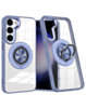 Galaxy S23 Plus Transparent Wireless Charging Case with Ring Holder - BLUE (Only Ground Shipping)