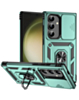 Galaxy S24FE Dual Layers Hybrid Case with Metal Ring And Camera Protector - DARK GREEN (Only Ground Shipping)
