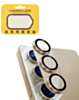 Metal Camera Lens Protector with Tempered Glass for Galaxy S24 Plus (Amber Yellow)