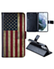 Leather Wallet Case with Card Slot for Galaxy S25 Plus / S24 Plus - US FLAG (Only Ground Shipping)