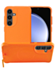Wireless Charger Silicone Case with Metal Kickstand for Galaxy S25 Plus / S24 Plus - ORANGE (Only Ground Shipping)
