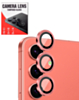 Camera Lens Protector with Metal Ring for Galaxy S25 (Coral Red)