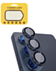 Metal Camera Lens Protector with Tempered Glass for Galaxy S25 (Blue Black)
