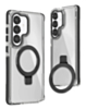 Galaxy S26 Thin Magnetic Clear Case with Camera Stand Kickstand - BLACK (Only Ground Shipping)