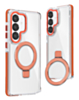 Galaxy S26 Thin Magnetic Clear Case with Camera Stand Kickstand - ORANGE (Only Ground Shipping)