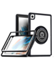 Hard PC Rear / Soft TPU Colorful Border Case with I-ring Holder - BLACK for Galaxy Tab A7 (T500 / T505) 2020 10.4" (Only Ground Shipping)