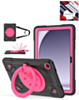 Shockproof Heavy Duty Stand Case with Pen Slot- BLACK & HOT PINK for Galaxy Tab A9 Plus 2023 (11") (X210, X216, X218) (Only Ground Shipping)