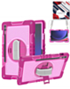 360 Rotating Hand Strap & Kickstand Case with Shoulder Strap (HOT PINK) for Galaxy Tab S9 FE / Tab S9 Plus / Tab S10 Plus (Only Ground Shipping)