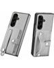 Galaxy Z Fold 7 Carbon Fiber Texture Card Slot Wrist Strap Holder Case - WHITE (Only Ground Shipping)