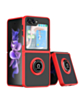 Hard PC Rear / Soft TPU Colorful Border Case with I - ring Holder for Galaxy Z Flip 6 / Z Flip 7 FE - RED (Only Ground Shipping)