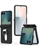 Shockproof PC Card Slot Case with Ring Holder (BLACK) for Galaxy Z Flip 8 (Only Ground Shipping)
