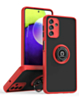 Galaxy A03s Hard PC Rear / Soft TPU Colorful Border Case with I-ring Holder - RED (Only Ground Shipping)