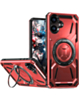 Full-Body Rugged Shockproof Case with Built-in Ring Holder - RED for Galaxy A06 (Only Ground Shipping)