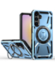 Full-Body Rugged Shockproof Case with Built-in Ring Holder - BLUE for Galaxy A15 (Only Ground Shipping)