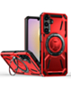 Full-Body Rugged Shockproof Case with Built-in Ring Holder - RED for Galaxy A15 (Only Ground Shipping)