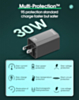 LDNIO A2527C Foldable US Plug Fast Charger USB C-L (30W) (3ft) (Only Ground Shipping)