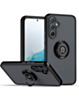 Galaxy A35 5G Hard PC Rear / Soft TPU Colorful Border Case with I-ring Holder - BLACK (Only Ground Shipping)