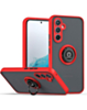 Galaxy A35 5G Hard PC Rear / Soft TPU Colorful Border Case with I-ring Holder - RED (Only Ground Shipping)