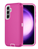 Heavy Duty Case for Galaxy A35 5G (HOT PINK & WHITE) (Only Ground Shipping)