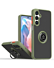 Hard PC Rear / Soft TPU Colorful Border Case with I-ring Holder - DARK GREEN for Galaxy A36 (Only Ground Shipping)
