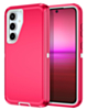 Heavy Duty Case for A55 5G (HOT PINK & WHITE) (Only Ground Shipping)