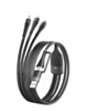 PISEN PRO-Mars Series Aluminum Alloy USB / Type-C to 3-in-1 (Lightning + Type-C + Micro USB) Braided Charging Data Cable (Black) (4ft) (100W) (Only Ground Shipping)