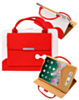 Smart Work Bag Style Case - RIBBON RED for iPad Mini 1 / 2 / 3 / 4 / 5 (Only Ground Shipping)