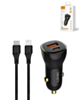 LDNIO C103 PD QC4.0 Dual USB A+C Car Charger with USB C-L Non-MFI Cable (3ft) (60W) (Only Ground Shipping)