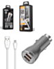 LDNIO C407Q QC3.0 Dual USB-A Car Charger with USB A-M Cable (3ft) (30W) (Only Ground Shipping)
