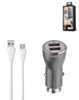 LDNIO C407Q QC3.0 Dual USB-A Car Charger with USB A-M Cable (3ft) (30W) (Only Ground Shipping)