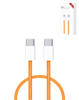 USB C-C Fast Charging Cable for iPhone / iPads / AirPods Series (3ft) (60W) - (ORANGE) (Only Ground Shipping)