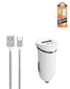 USB A Car Charger with USB A-C Charging Cable (3ft) (12W) (Only Ground Shipping)