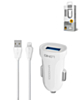 LDNIO C17 1A USB-A Car Charger with USB-L Non-MFI Cable (WHITE) (3ft) (10W) (Only Ground Shipping)