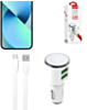 LDNIO C29 3.4A Dual USB-A Car Charger with USB A-M Cable (RED) (3ft) (17W) (Only Ground Shipping)