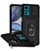 Moto G22 Dual Layers Hybrid Case with Metal Ring And Camera Protector - BLACK (Only Ground Shipping)