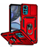 Moto G22 Dual Layers Hybrid Case with Metal Ring And Camera Protector - RED (Only Ground Shipping)