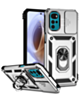 Moto G22 Dual Layers Hybrid Case with Metal Ring And Camera Protector - SILVER (Only Ground Shipping)