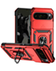 Dual Layers Hybrid Case (Red) for Google Pixel 9 Pro XL / 10 Pro XL / 11 Pro XL with Metal Ring and Camera Protector (Only Ground Shipping)