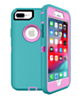 Heavy Duty Case for iPhone 8P / 7P (LIGHT TEAL & PINK) (Only Ground Shipping)