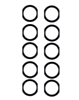 Home Button Gasket for iPad Pro 10.5"/ Pro 12.9 (1st & 2nd Gen) / Pro 9.7"/ iPad 5 to iPad 9 / Air 1 / Air 2 / Mini 3 / Mini 4 / Mini 5 (BLACK) (Pack of 10)