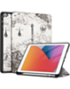 Old Style Notebook Design Case - Eiffel Tower for iPad Air 11 2024 / 10 2022 (10.9") / Air 4 / Air 5 / Pro 11 (1st / 2nd / 3rd / 4th) (Only Ground Shipping)