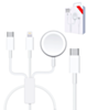 USB-C 3in1 Magnetic Watch Charging Cable with USB-C and Lightning Charger (4ft) (15W) (Only Ground Shipping)