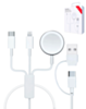 USB-C and USB-A 3in1 Magnetic Watch Charging Cable with USB-C and Lightning Charger (4ft) (15W) (Only Ground Shipping)