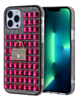 Crystal Stones Case with Five Adornment - HOT PINK for iPhone 8P / 7P (Only Ground Shipping)