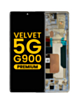 OLED Assembly with Frame for LG Velvet 5G G900 (Not Compatible With Verizon UW Model) (SILVER) (Premium)