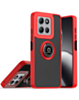 Hard PC Rear / Soft TPU Colorful Border Case with I-ring Holder - RED for Moto G Power 5G (2025 / 2026) / G Play 5G (2025) (Only Ground Shipping)