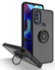 Moto G Stylus 5G 2022 Hard PC Rear / Soft TPU Colorful Border Case with I-ring Holder - BLACK (Only Ground Shipping)