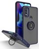 Moto G Stylus 5G 2022 Hard PC Rear / Soft TPU Colorful Border Case with I-ring Holder - NAVY BLUE (Only Ground Shipping)