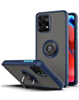 Moto G Power 5G 2023 Hard PC Rear / Soft TPU Colorful Border Case with I-ring Holder - BLUE (Only Ground Shipping)
