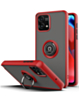 Moto G Power 5G 2023 Hard PC Rear / Soft TPU Colorful Border Case with I-ring Holder - RED (Only Ground Shipping)